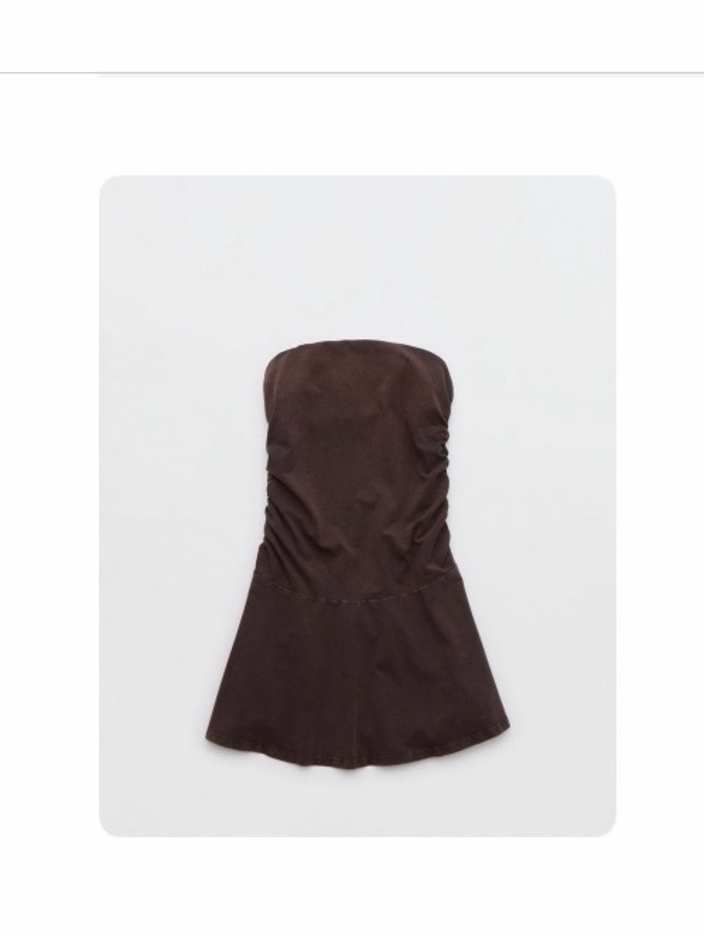 aerie Strapless Chocolate Brown A-Line Dress